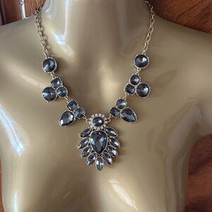Statement Black Crystal Bib Necklace - Women's Jewelry